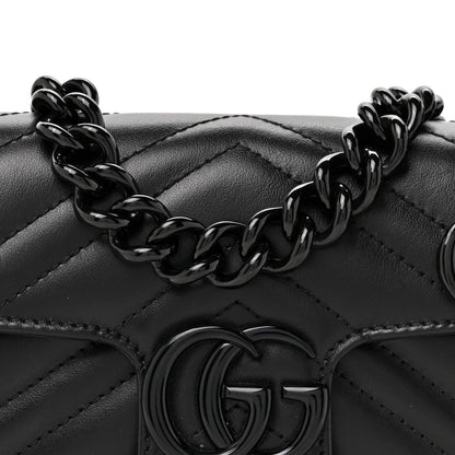 Calfskin Matelasse Monochrome GG Marmont Chain Belt Bag Black