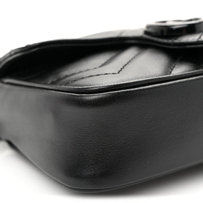 Calfskin Matelasse Monochrome GG Marmont Chain Belt Bag Black