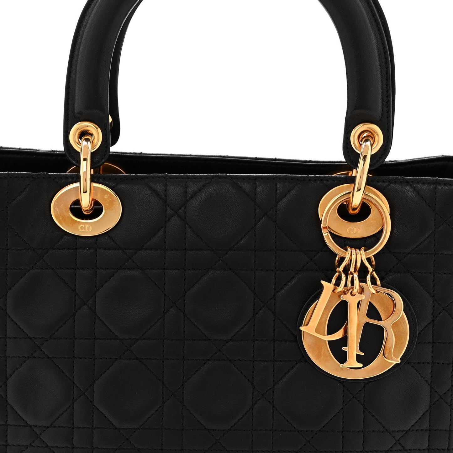 Lambskin Cannage Medium Lady Dior Black
