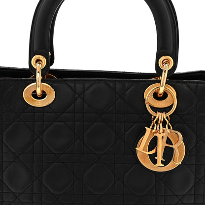 Lambskin Cannage Medium Lady Dior Black