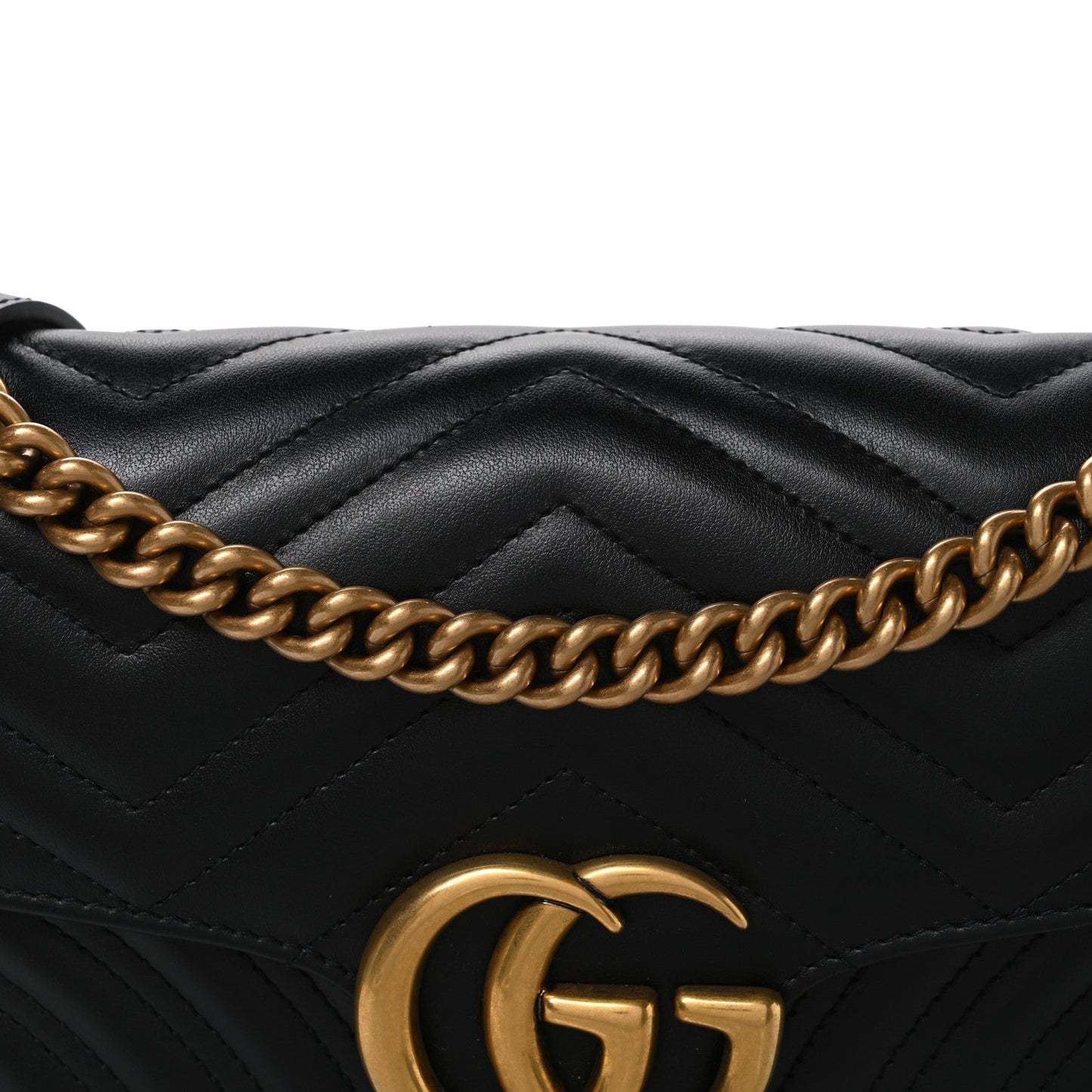Calfskin Matelasse Small GG Marmont Shoulder Bag Black