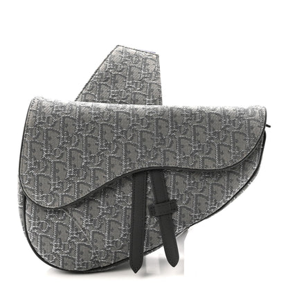 Oblique Mens Saddle Bag Grey