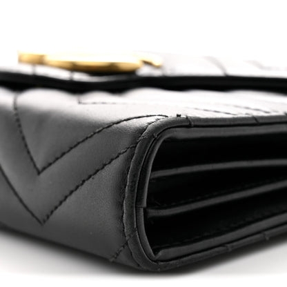 Calfskin Matelasse GG Marmont Chain Wallet Black