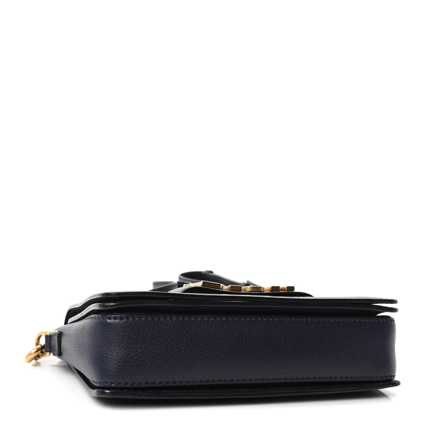 Grained Calfskin Dio(r)evolution Flap Bag Navy Blue
