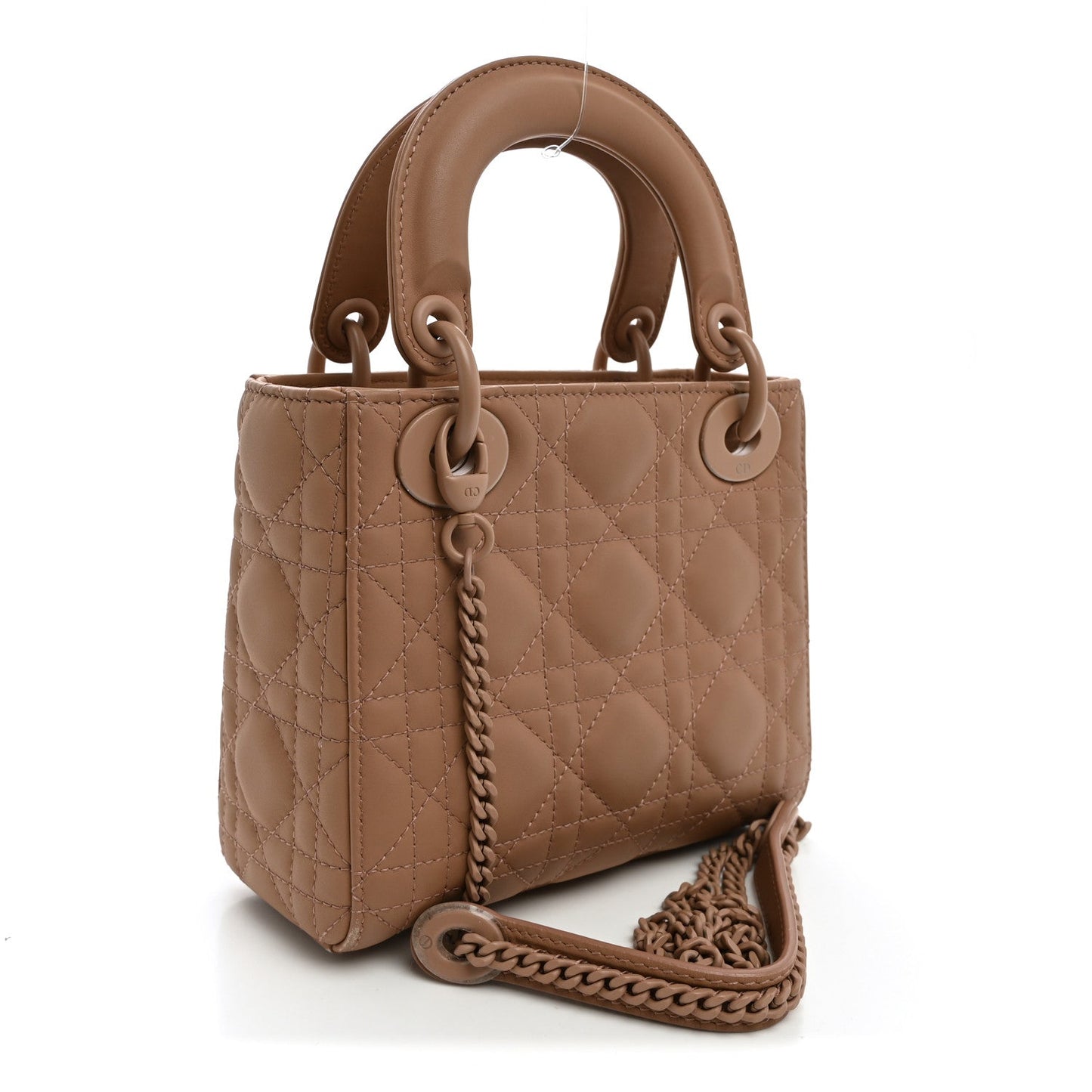 Ultra Matte Calfskin Cannage Mini Lady Dior Light Beige