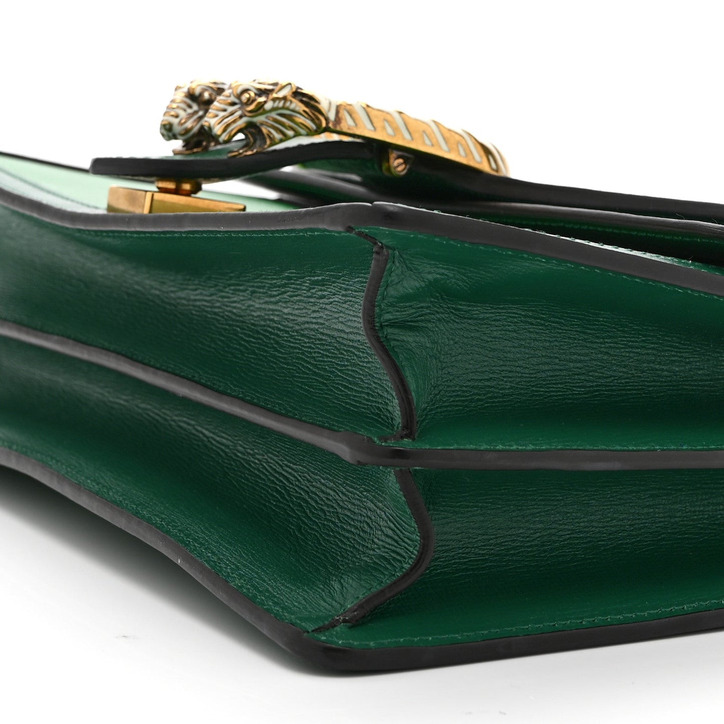 Azalea Calfskin Enamel Small Dionysus Shoulder Bag New Shamarock Emerald Off White