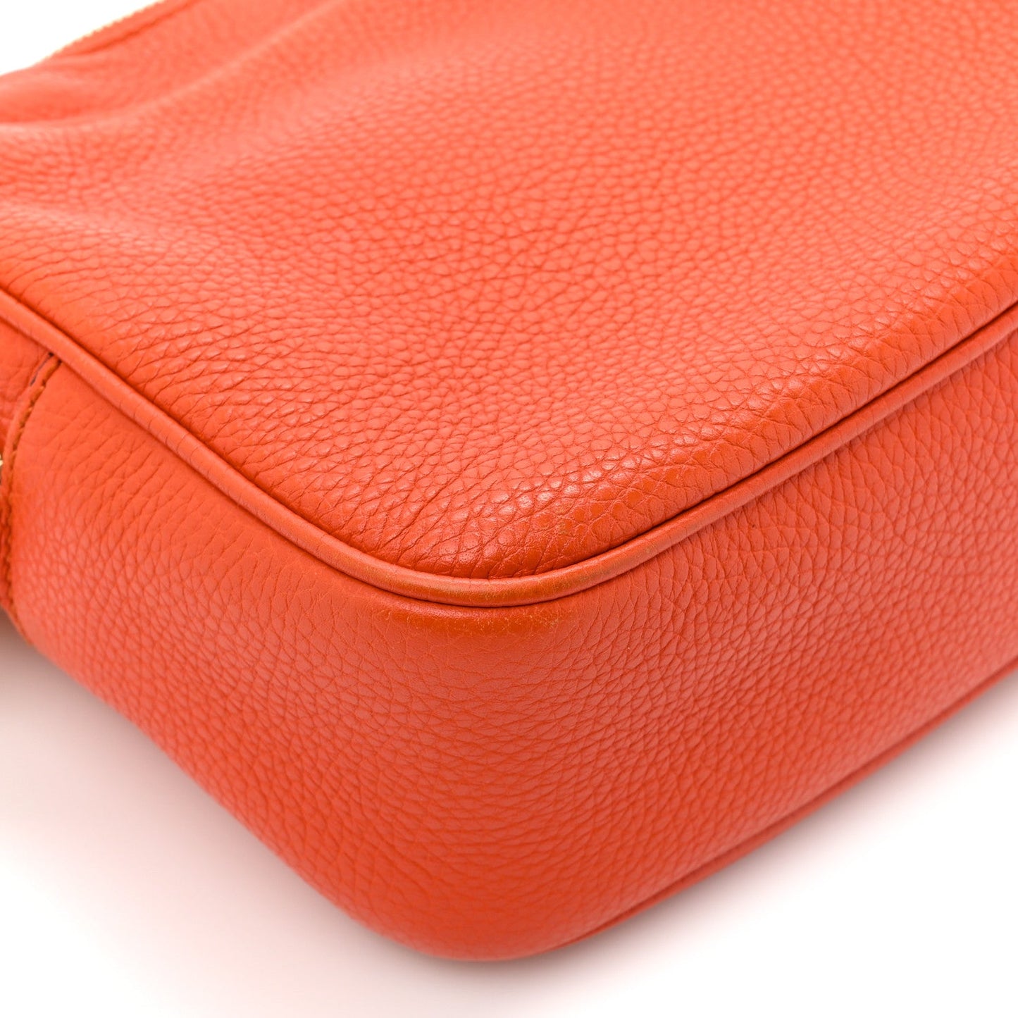Pebbled Calfskin Small Soho Disco Bag Sun Orange