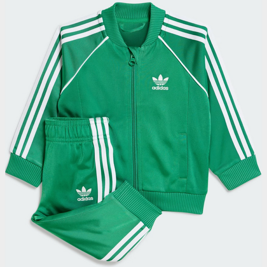ADIDAS ORIGINAL SUPERSTAR TRACKSUIT TODDLER- Kid's - GREEN WHITE