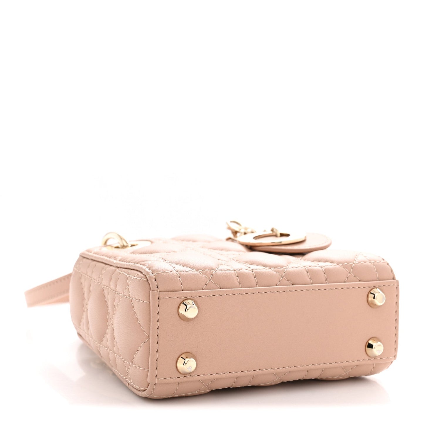 Lambskin Cannage Micro Lady Dior Rose Des Vents