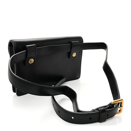 Calfskin Saddle Belt Bag Black
