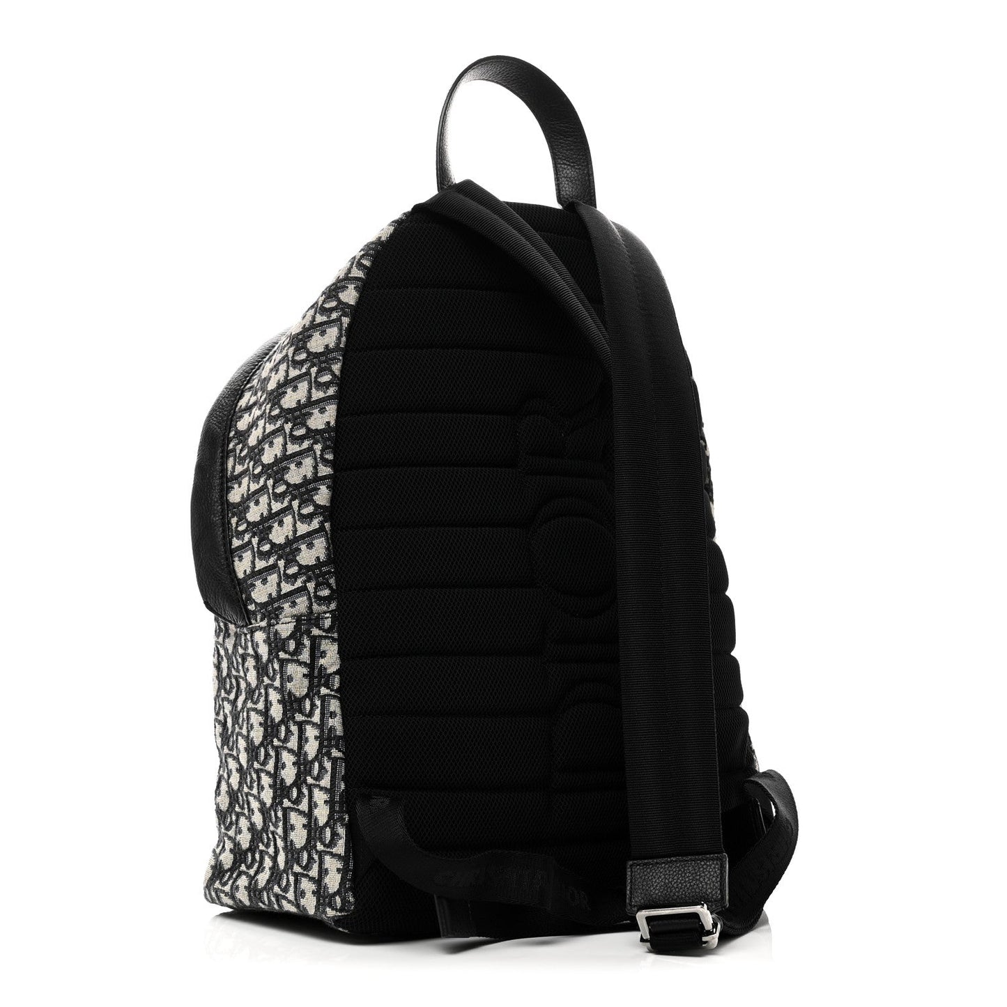 Oblique Calfskin Rider Backpack Beige Black