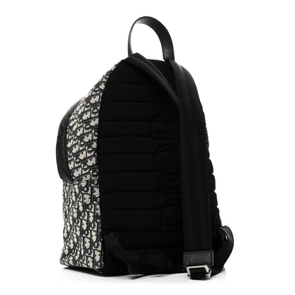 Oblique Calfskin Rider Backpack Beige Black