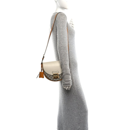 GG Supreme Monogram Calfskin Small Padlock Messenger Shoulder Bag Beige Mystic White Sun Oil