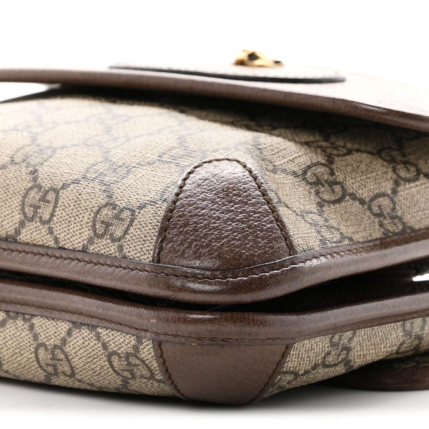 GG Supreme Monogram Web Small Neo Vintage Double Flap Messenger Bag Beige New Acero