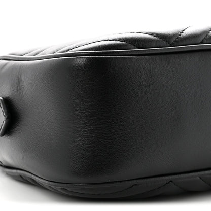 Calfskin Matelasse Small GG Marmont Chain Shoulder Bag Black Black