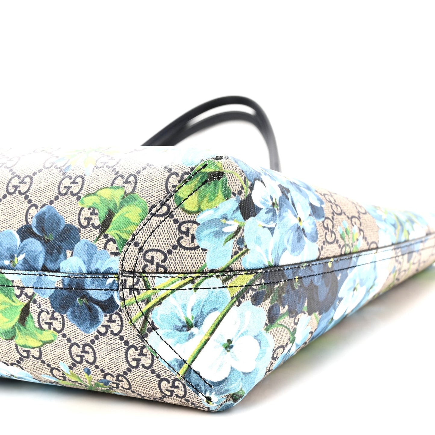 GG Supreme Monogram Blooms Medium Reversible Tote Beige Blue Navy