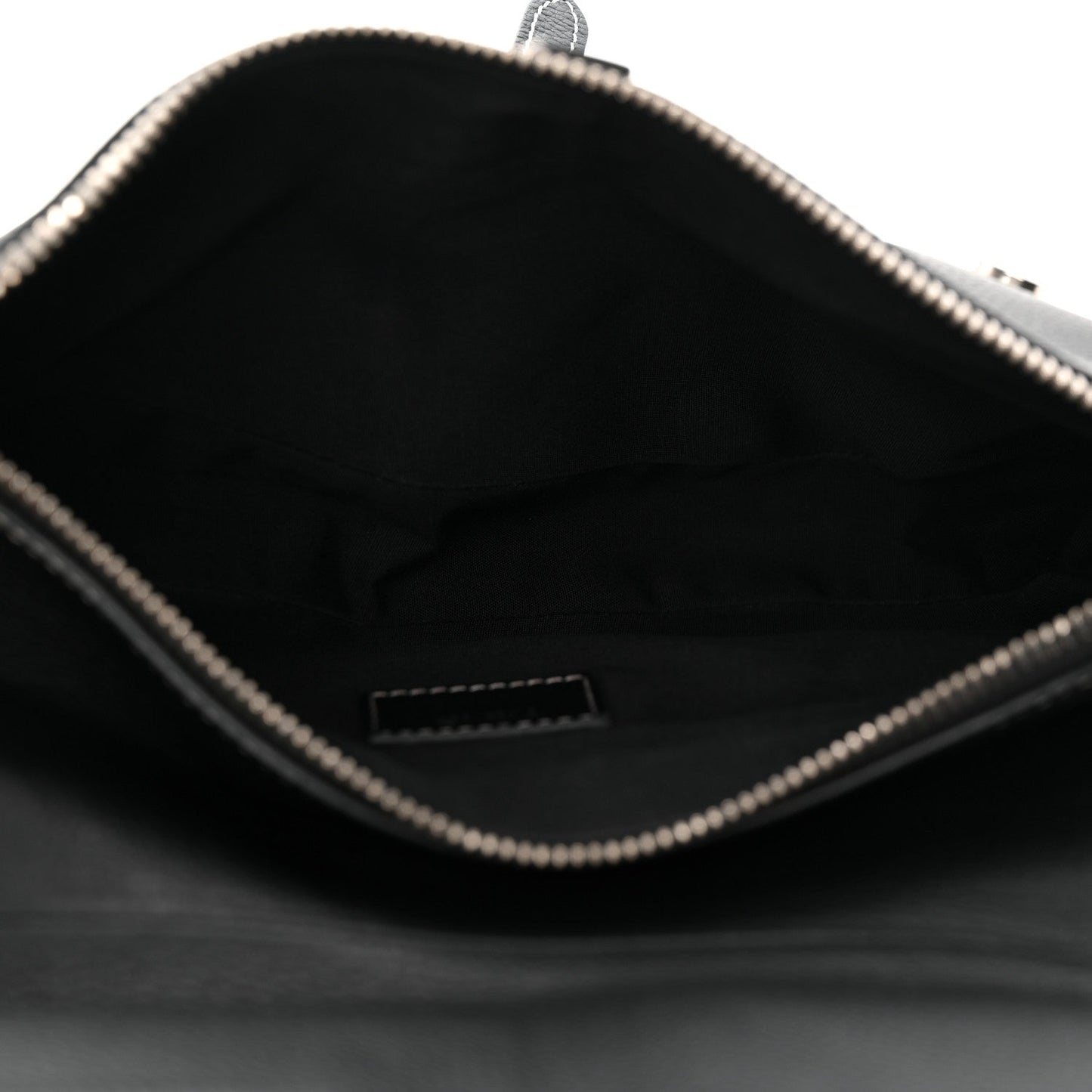 Grained Calfskin Mens Saddle Bag Black