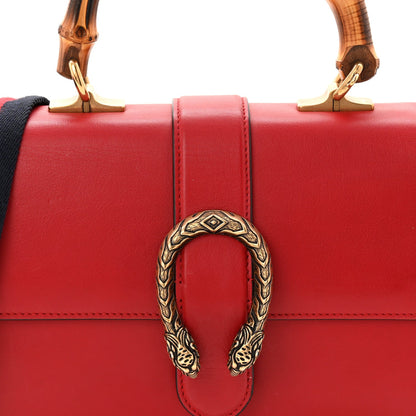 Dollar Calfskin Crystal Web Medium Dionysus Bamboo Top Handle Bag Hibiscus Red Black Diamond