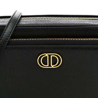 Grained Calfskin Caro Double Pouch Black