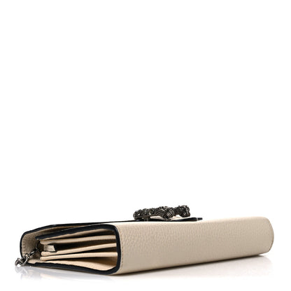 Dollar Calfskin Mini Dionysus Chain Wallet Mystic White