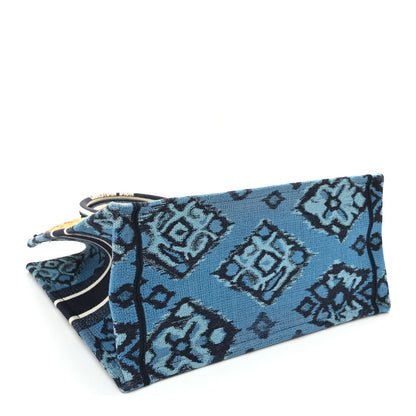 Canvas Embroidered Paisley Medium Book Tote Blue Multicolor