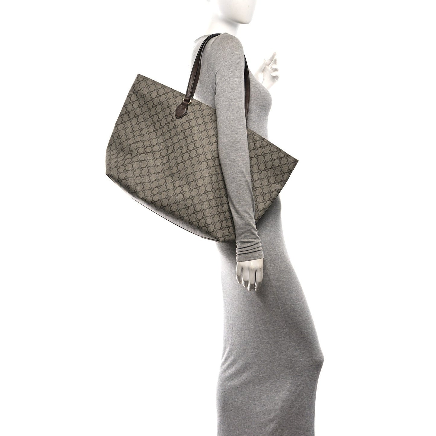 GG Supreme Monogram Medium Ophidia Shopping Tote Ebony
