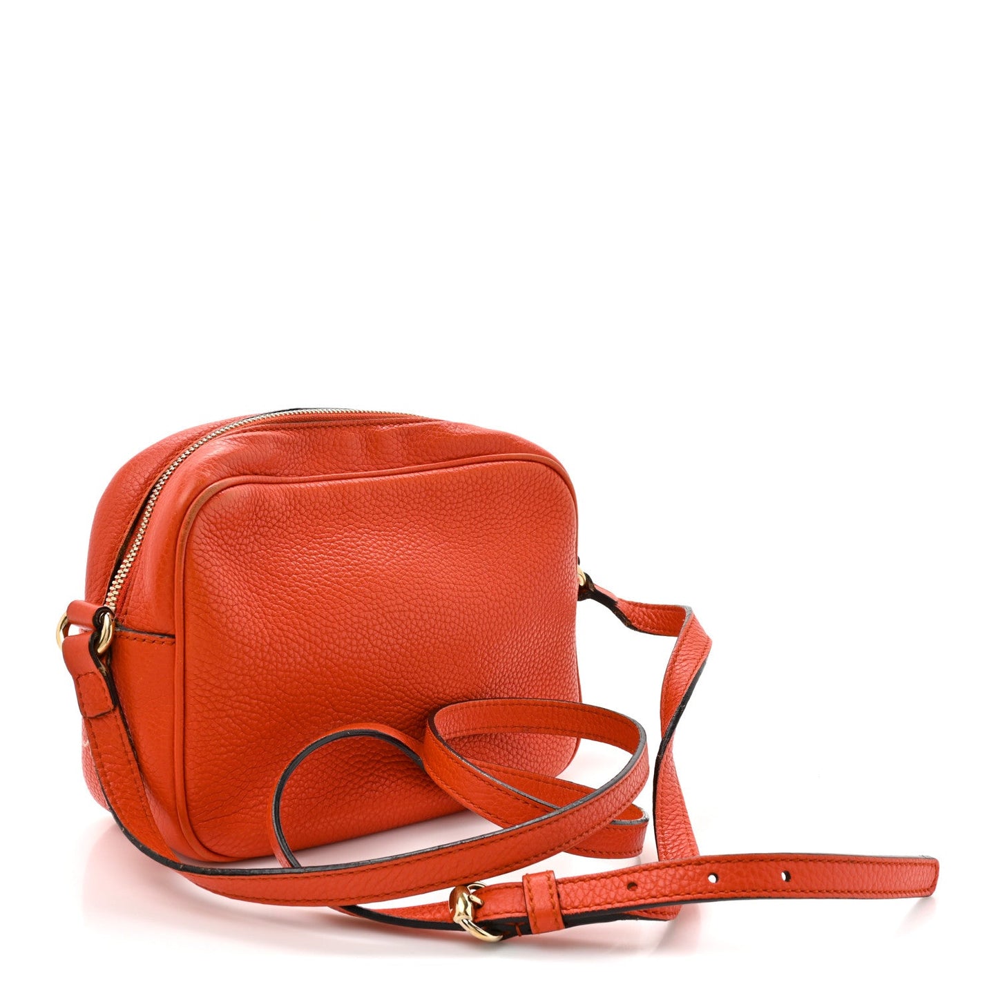 Pebbled Calfskin Small Soho Disco Bag Sun Orange
