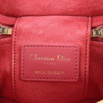 Lambskin Cannage Micro Vanity Case Strawberry Pink