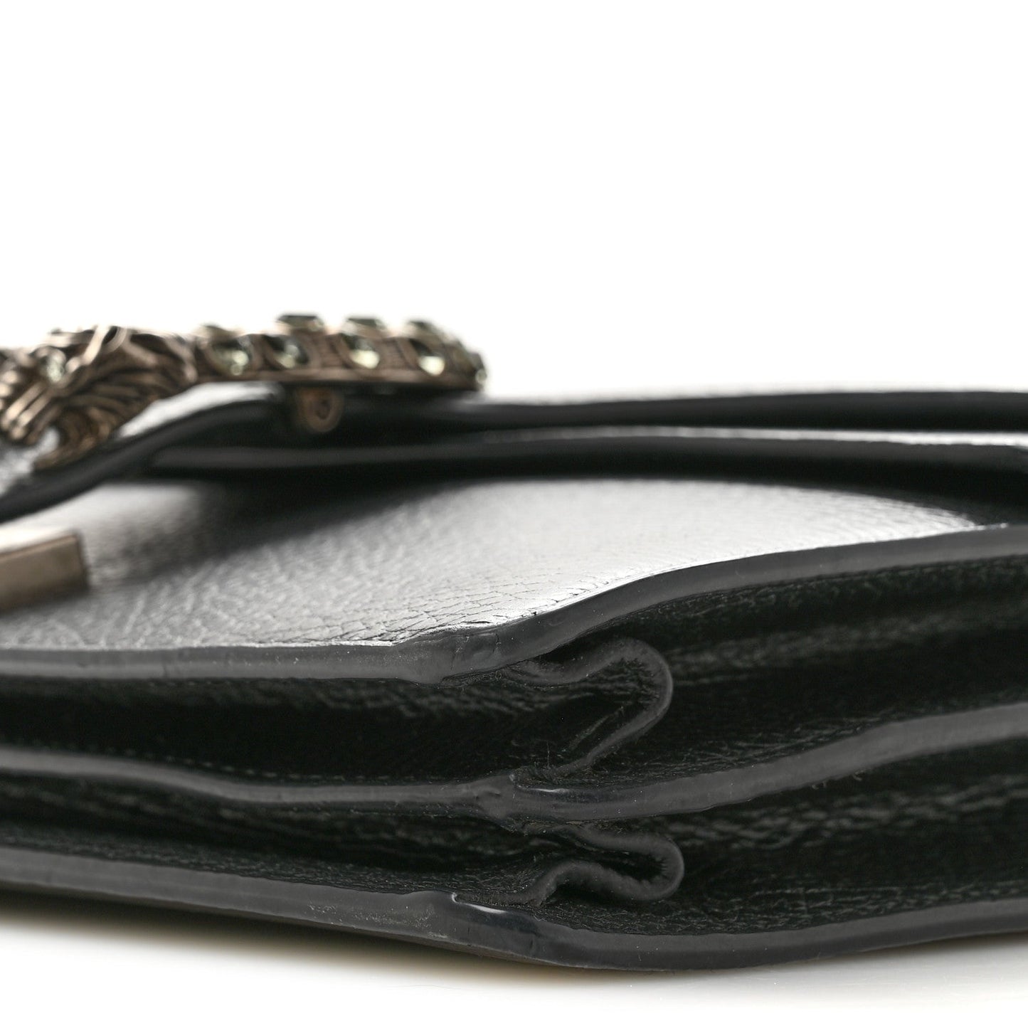 Pebbled Calfskin Small Dionysus Shoulder Bag Black