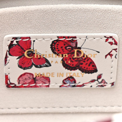 Calfskin Bead Embroidered Ramage Butterfly Lady D-Joy White