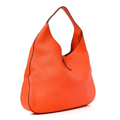 Soft Grained Calfskin Large Jackie Hobo Orange