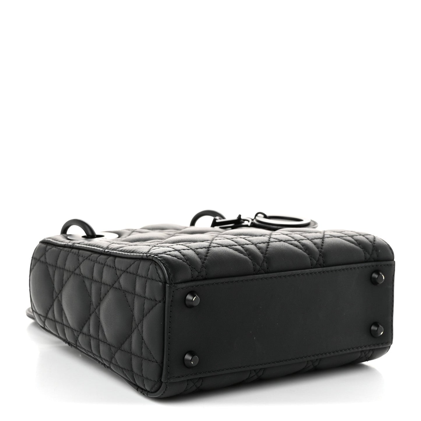 Ultra Matte Calfskin Cannage Mini Lady Dior Black
