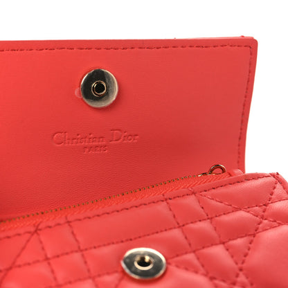 Lambskin Cannage Miss Dior Glycine Wallet on Chain Pink