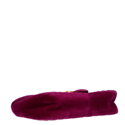 Velvet Matelasse Medium GG Marmont Shoulder Bag Fuchsia Violet Cyclamen