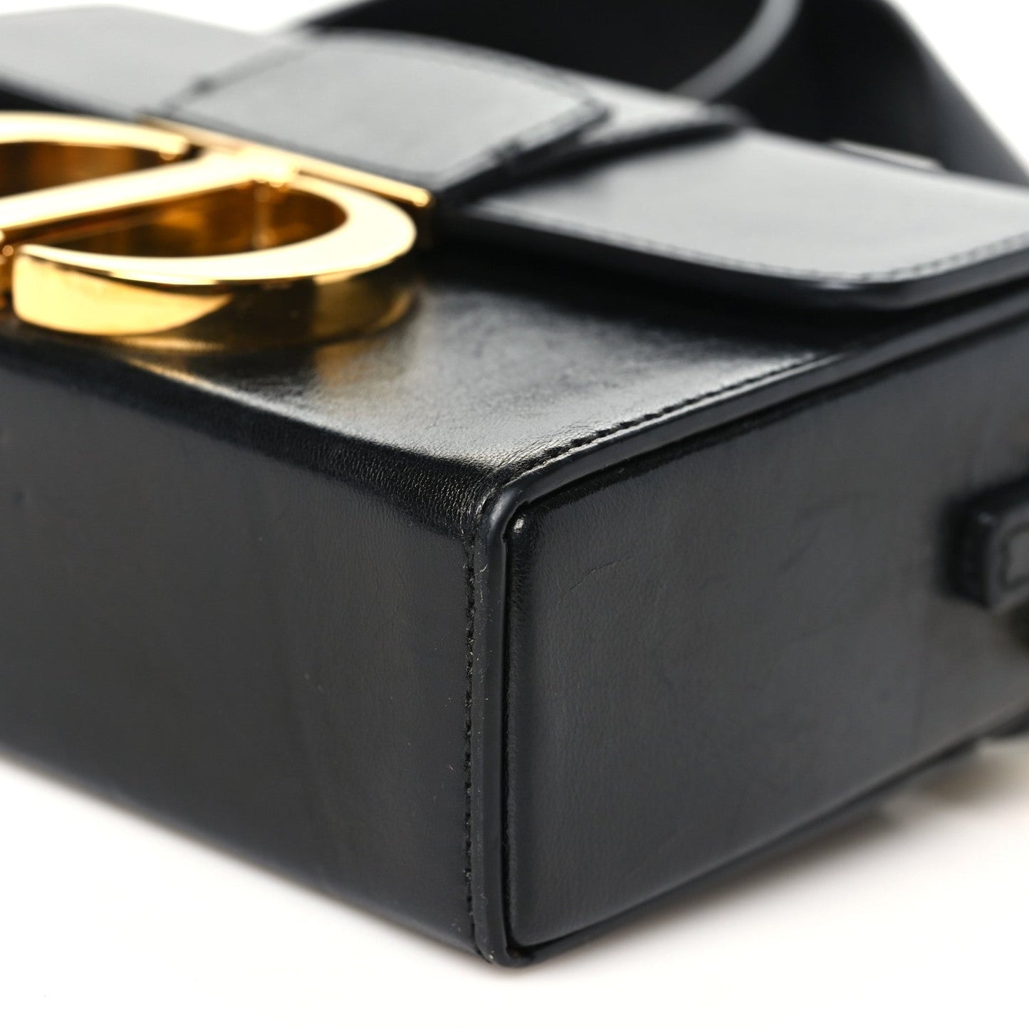 Crackled Lambskin 30 Montaigne Box Bag Black