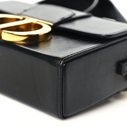Crackled Lambskin 30 Montaigne Box Bag Black