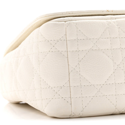 Supple Calfskin Cannage Medium Caro Bag Ivory