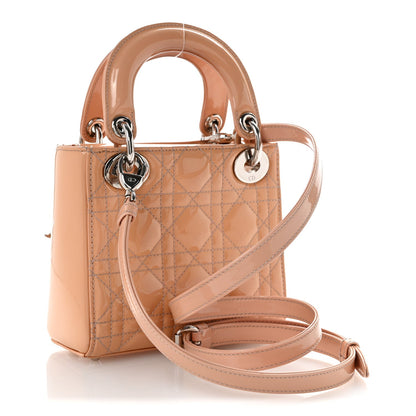 Patent Cannage Mini Lady Dior Rose Clair