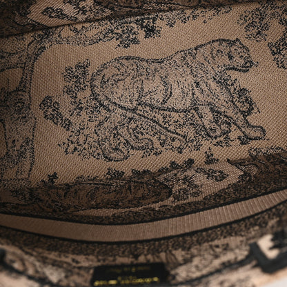 Canvas Embroidered Medium Dioriviera Toile De Jouy Book Tote Black
