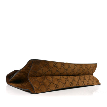Suede GG Debossed Large Dionysus Shoulder Bag Brown