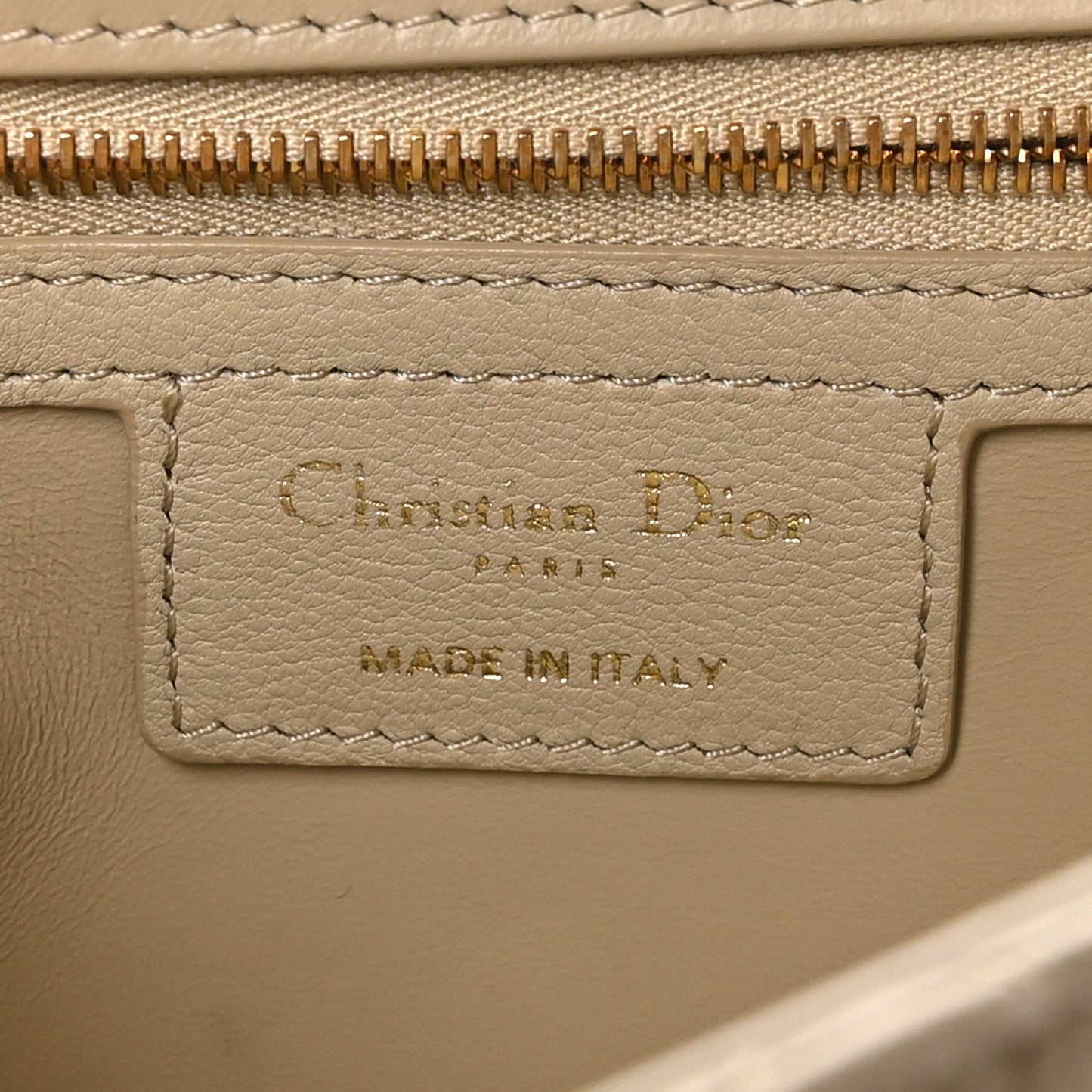 Supple Calfskin Cannage Medium Caro Bag Beige