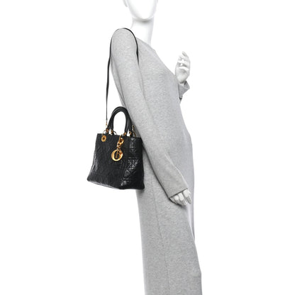 Lambskin Cannage Medium Lady Dior Black