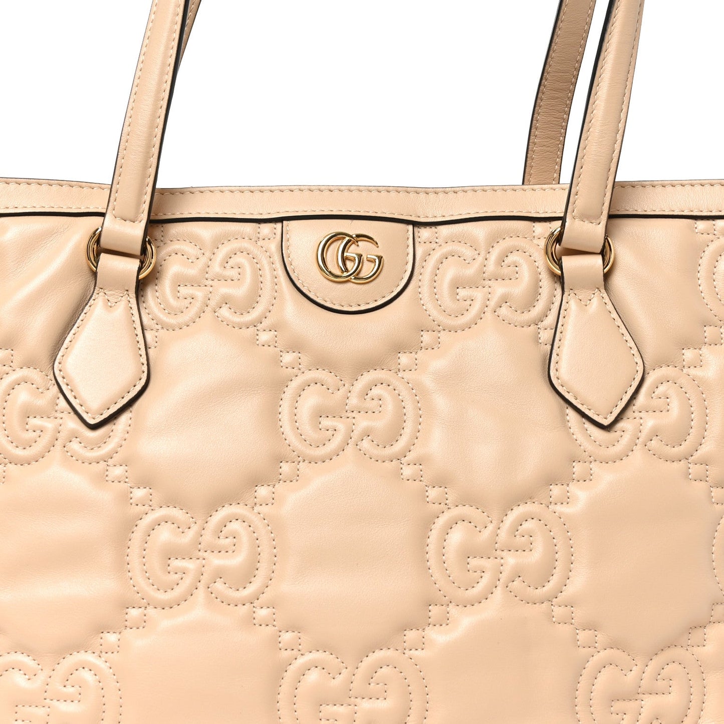 Calfskin GG Matelasse Medium Ophidia Shopping Tote Beige