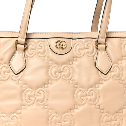 Calfskin GG Matelasse Medium Ophidia Shopping Tote Beige
