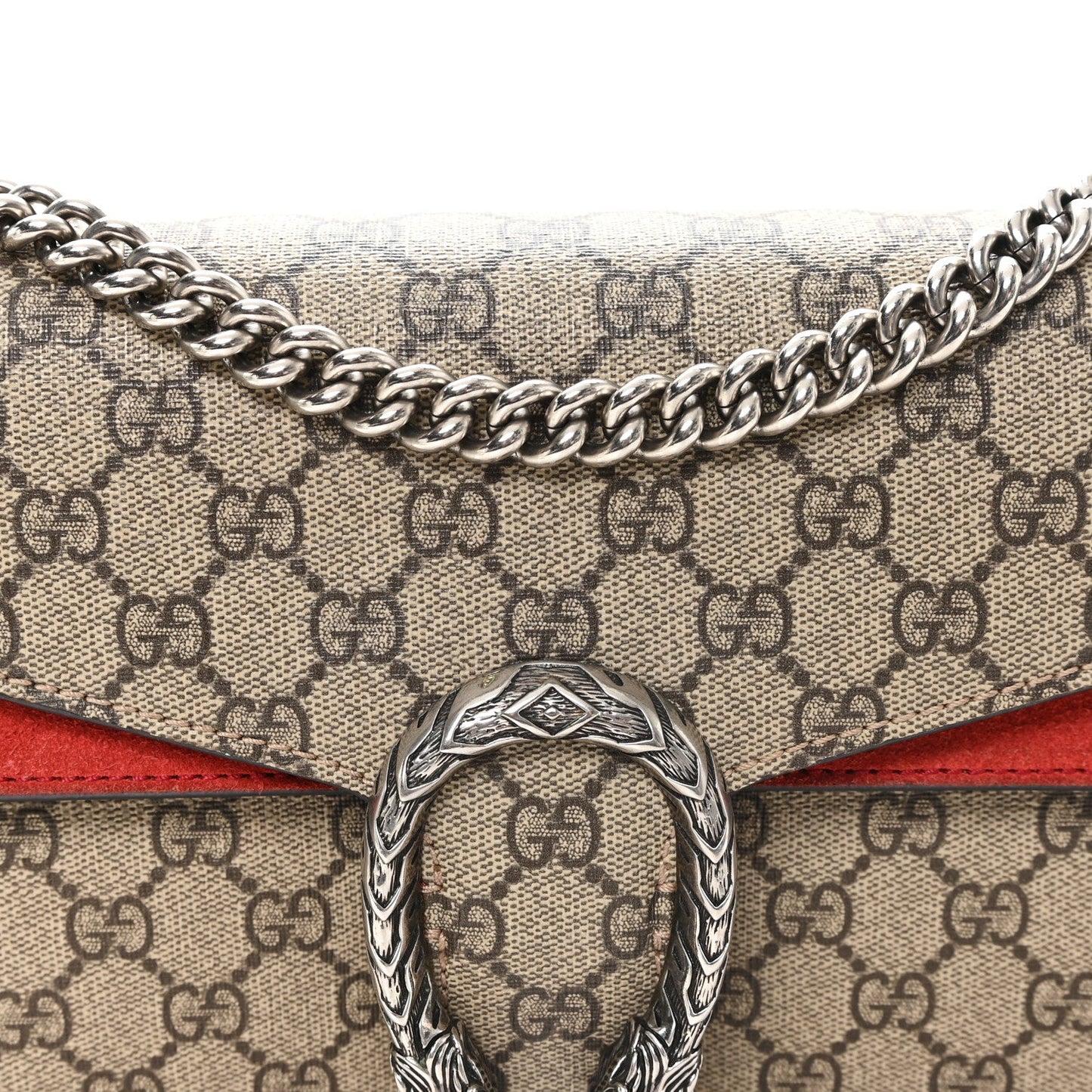GG Supreme Monogram Small Dionysus Shoulder Bag Red