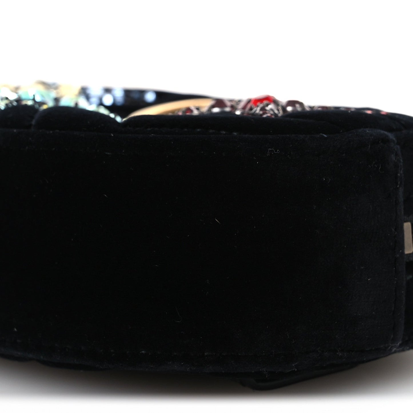 Velvet Matelasse Crystal Star GG Marmont Belt Bag 75 30 Black