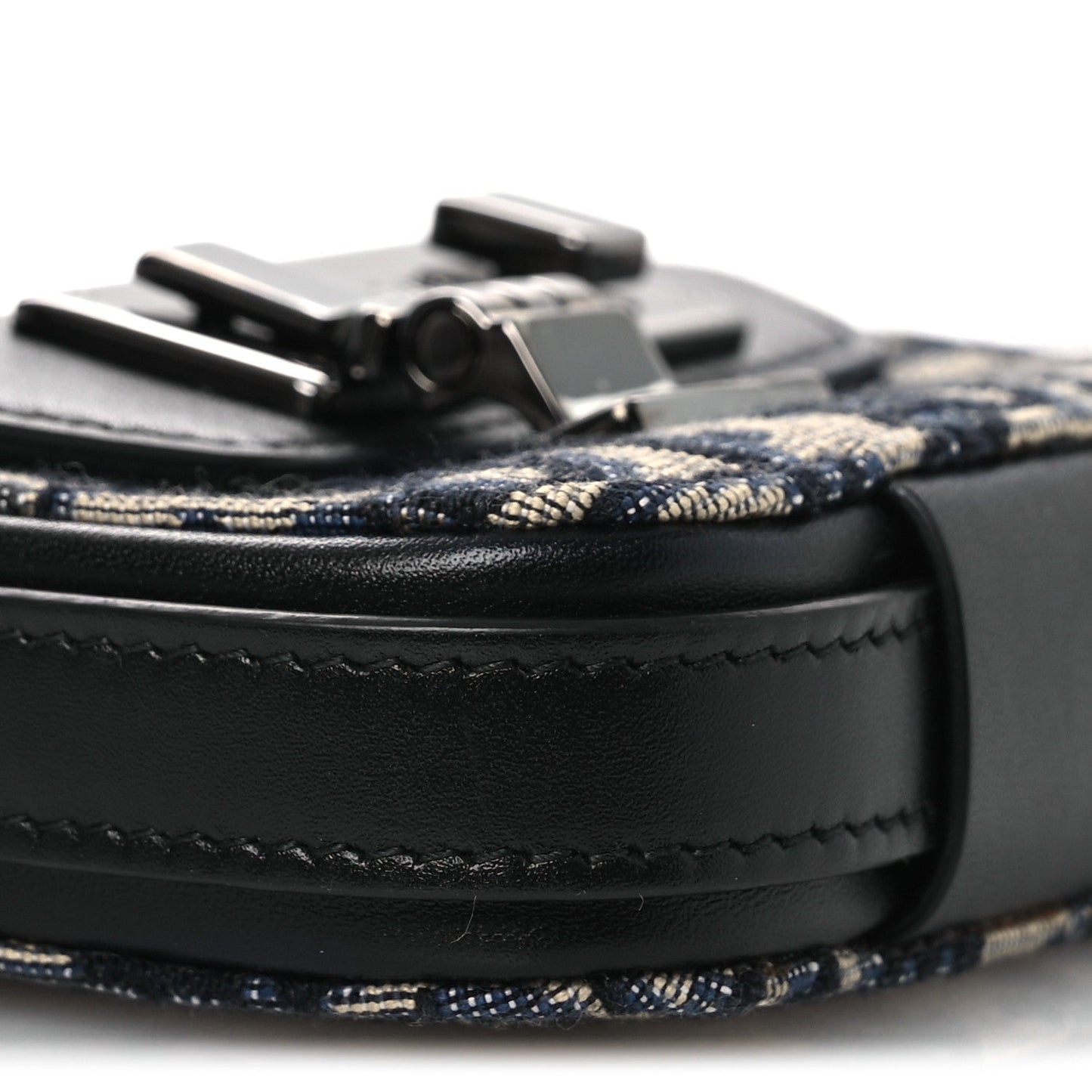 Oblique Smooth Calfskin Nano Pouch Beige Black