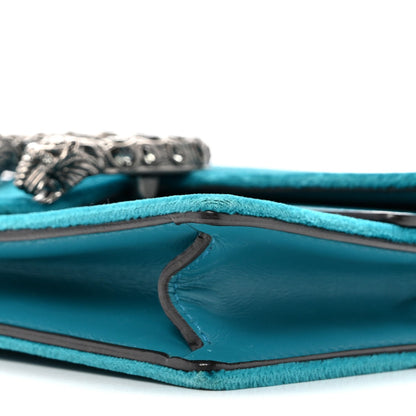 Velvet Super Mini Dionysus Shoulder Bag Pavone Cyan