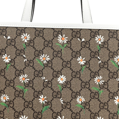 GG Supreme Monogram Daisies Childrens Tote Beige Ebony Great White