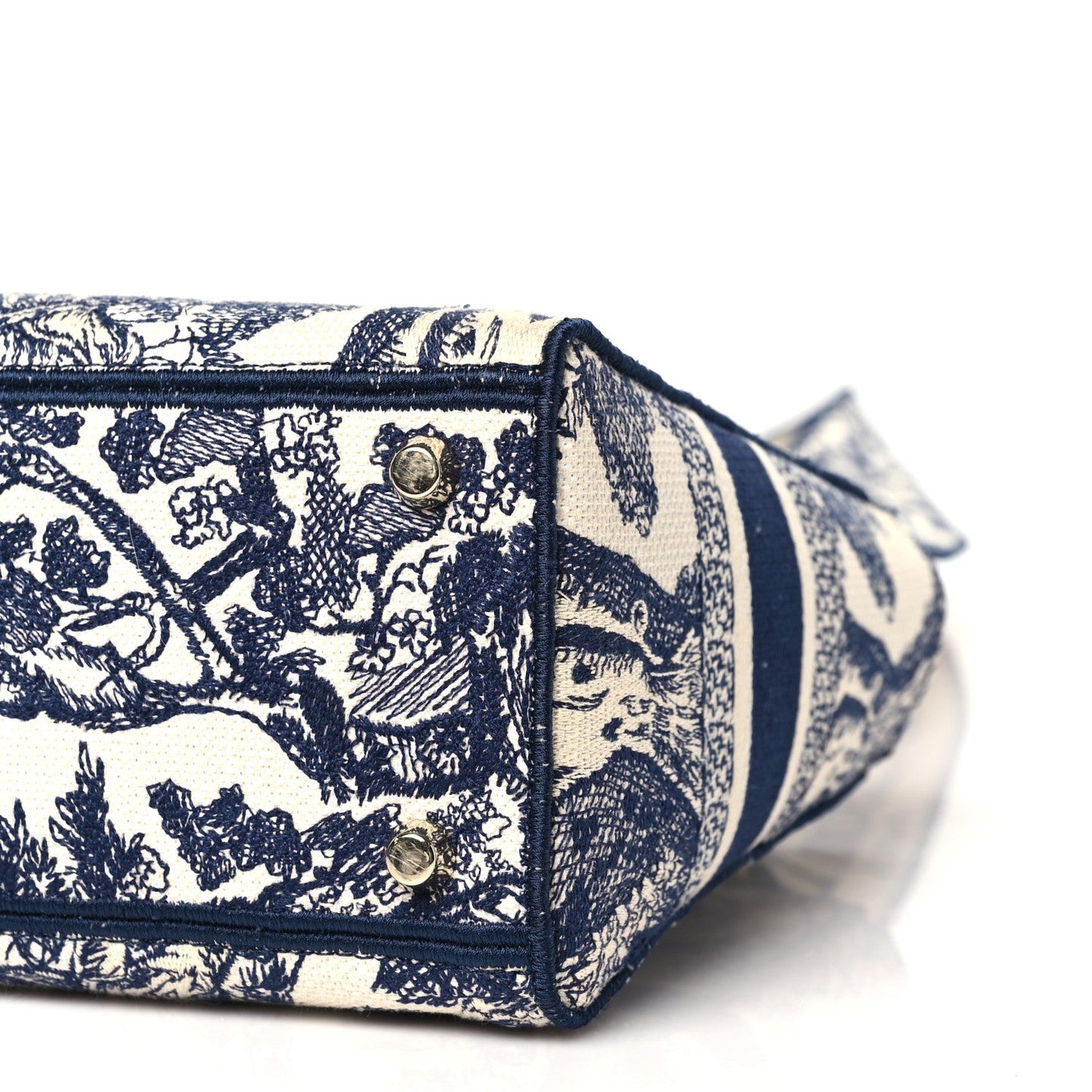 Canvas Toile De Jouy Embroidered Medium Lady D-Lite Navy